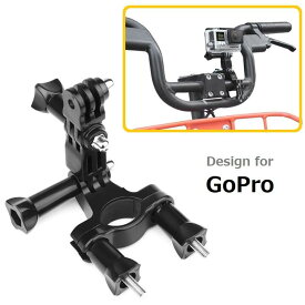 送料込み Gopro マウント スタンド 自転車 ハンドル取り付け用 Y型固定 2段階角度調整対応 ゴープロ 左右首振り 取り付け簡単 横撮りと縦撮り 軽量 ハンズフリー GoPro Hero 11/10/9/8/7/6/5/4/3/GoPro MAX/DJI Osmo Action/Insta 360/Sony/スマホ などのアクションカメラに