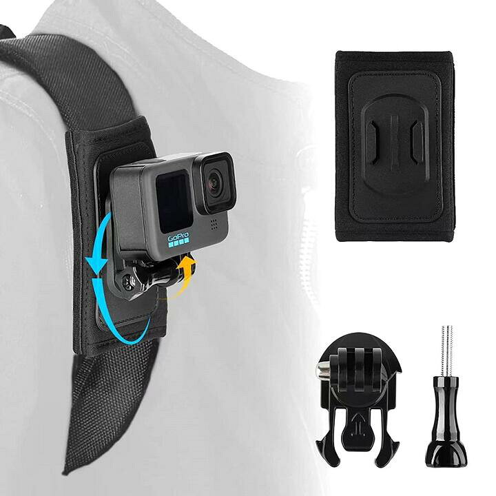 楽天市場】Gopro マウント スタンド リュックベルト取り付け用 軸360度 