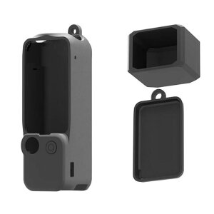DJI OSMO Pocket3/ ポケット3用 シリコン 保護ケース 保護カバー カメラレンズ保護カバー付 スクリーン保護キャップ 本体カバー ソフトシェル ジンバル シリコンカバー3点セット(ブラック、ホ