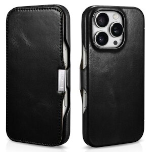 �y���K�i�ziCARER iPhone 15/iPhone 15 Pro /iPhone 16/ 16 Pro�Ή��@��I�� �{�v �蒠�^ ���^���N���b�v �I�C�����b�N�X ���U�[ �t���b�v �P�[�X �}�O�l�b�g�z�� �ی�P�[�X Side-open �i�u���b�N�A�u���E��