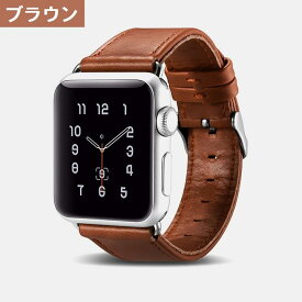 Apple Watch 1 2 3 4 5 6 7 8 9 SE Ultra2 アップル ウォッチ シリーズ用 高級牛革 本革 ビンテージ レザー ウォッチ バンド ベルト ストラップ (38mm/40mm/41mm、42mm/44mm/45mm/49mm) 2サイズ選択（ブラック、ブラウン、ネイビー、レッド）4カラー選択