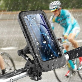 送料無料　バイク、自転車用 スマホホルダー 防水 画面操作対応 スクリーンガード スマートフォンホルダー バイク サイクリング ホルダー スタンド iPhone/galaxyスマートフォン ハンドル マウント 360° 回転 高さ調整
