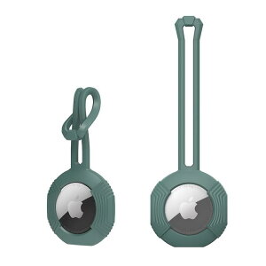 Apple AirTag エアタグ スリング ケース シリコン カバーCompatible with Apple AirTag ケース エアタグ アクセサリー ストラップ シンプル シンプル ひも一体 (ブラック、ネイビー、グリーン、ブルー