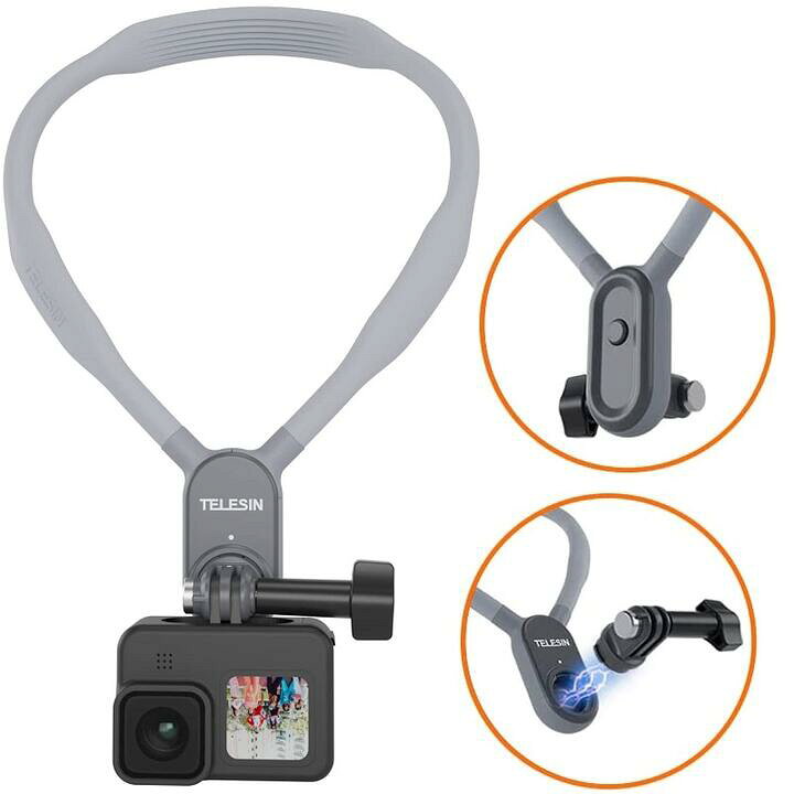 楽天市場】TELESIN ネックレス式マウント Gopro 首掛け ゴープロ 