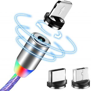 AEgbg USB2.0 to iPhone/Android/Type-C USBP[u@3in1 }Olbg[dP[u } [dP[u LEDCgt 360x]  E MicroUSB/Abv 8s/Type-CɑΉ 1m(u[AO[