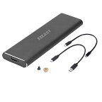 M.2 NVMe ssd ケース USB 3.1 Type　C NVMe SSDケース NVMe SSD用 9Gbps アルミ製 USB C CケーブルとUSB C Aケーブル付属 2230 / 2242 / 2260 / 2280mm 2TB対応 MacBook Pro Mac Miniなど適用 スペースグレー