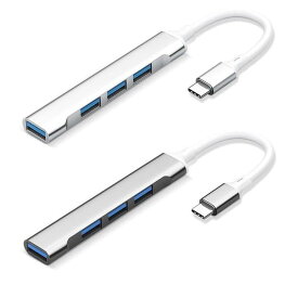 USB HUB USB3.0×1 USB2.0×3 アダプタ スペースグレイ USB3.1 TYPE C TO 4USB HUB 給電、高速データ転送対応 薄型 for iPad Pro 2018以降/Air4/Air5 /MacBook/ChromeBook Pixel/Lenovo notebook PC/iPhone 15 (シルバー、スペースグレイ)2色 （USB C、USB A）2タイプ選択