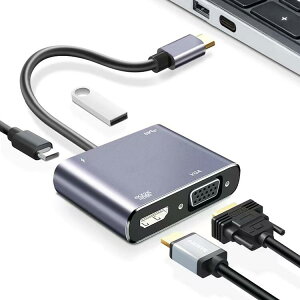 USB C-HDMI/VGA/USB3.0/PD Max 85W 4in1 ϊA_v^ 4K2K tHD 2160PΉ HDMIT|[g IX[X 20cm USB@3.1 Type C to HDMI/VGA(~j D-Sub 15s) Ro[^