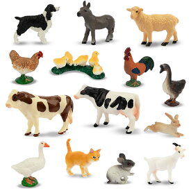 TOYMANY 14PCSミニ農場動物フィギュアセット ミニ動物フィギュア リアルな動物模型 養殖場 農場 家畜 PVCプラスチック製 おもちゃ 玩具 誕生日プレゼント 飾り物 コレクション 6歳以上