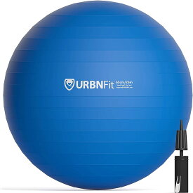 URBNFit バランスボール （サイズ複数）、フィットネス トレーニング ストレッチ ヨガ ピラティスボール、ノンバースト設計、バランスボール 空気入れ付属、65cm / ブルー