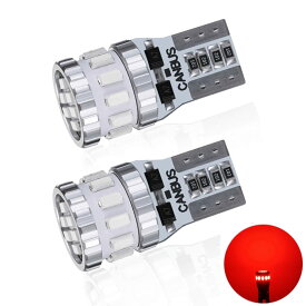 T10 LED レッド 爆光 2個 キャンセラー内蔵 LED T10 車検対応 3014LEDチップ18連 12V 車用 ポジション/ライセンスランプ/ナンバー灯/ルームランプ (2個セット)