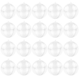MIKAILE オーナメント ボール 6cm クリスマス 透明 中空 ボール 充填可能 手作DIY (20個)