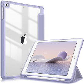 Fintie iPad 9.7 2018 2017 / iPad Air 2 / iPad Air 1 ケース 透明バックカバー Apple Pencil 収納可能 三つ折スタンド スリープ機能 軽量 薄型 傷つけ防止 PU合成レザー TPU iPad 9.7 第6世代 / 第5世代対応 (ライラックパープル)