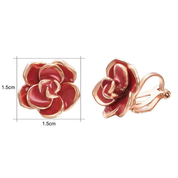 楽天市場】Yoursfs 薔薇 イヤリング 痛くないイヤリング クリップ 
