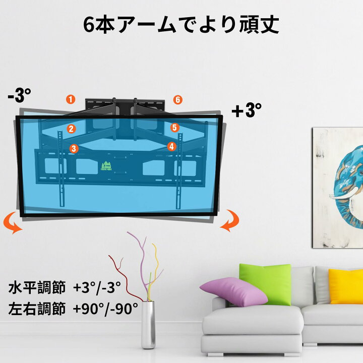 楽天市場】【送料無料】FORGING MOUNT テレビ壁掛け金具 55-95V大型 