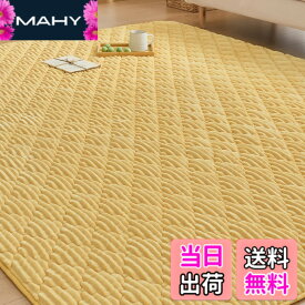 【送料無料】CHOSHOME カーペット ラグ 極厚25mm ラグマット 2畳 絨毯 厚手 オールシーズン 190x190cm イエロー