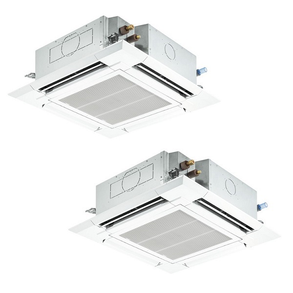 三菱 PLZX-HRMP140H3 業務用エアコン 4方向天井カセット ズバ暖スリム Hシリーズ 同時ツイン 標準パネル 5馬力 三相 ワイヤード [♪]：まいどＤＩＹ