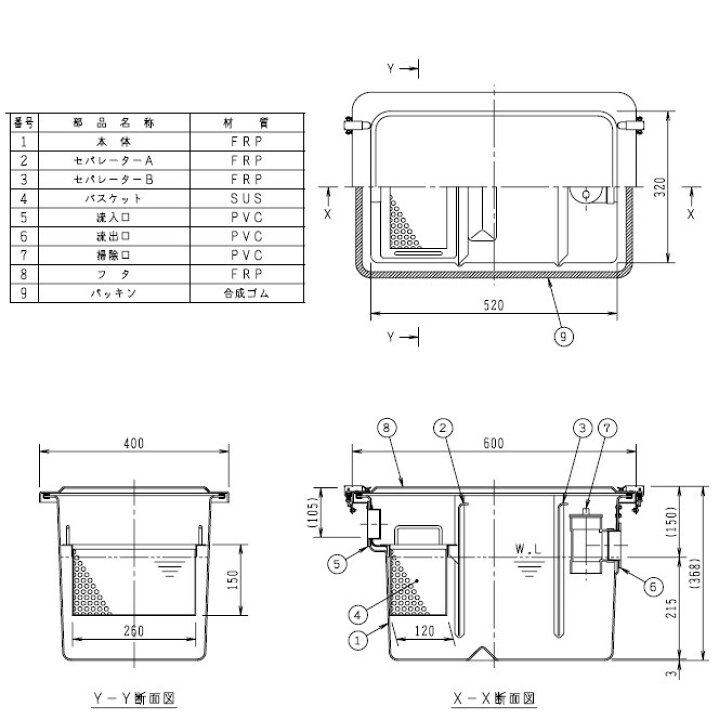 楽天市場】『在庫あり』 前澤化成工業 GT-30F グリーストラップ FRP製 