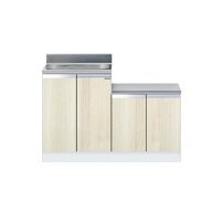 onedo/ワンド/旧マイセット KTD5-80-120K-(左/右)-RV 木目 KTD5型 一体型流し台 壁出し 間口120cm 奥行55…