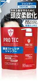 【ライオン】　PRO TEC 頭皮ストレッチシャンプーつめかえ用　230g