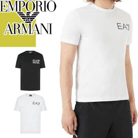 エンポリオ アルマーニ EMPORIO ARMANI EA7 Tシャツ メンズ 半袖 ロゴ クルーネック 丸首 ブランド 大きいサイズ コットン 綿100% 白 黒 ホワイト ブラック 3LPT28 PJ02Z [ゆうパケ発送]