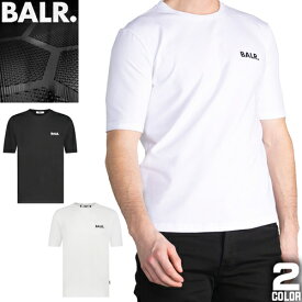 ボーラー BALR. Tシャツ 半袖 クルーネック 丸首 メンズ ロゴ コットン 大きいサイズ ブランド 黒色 白色 ブラック ホワイト ATHLETIC SMALL BRANDED CHEST T-SHIRT B1112.1050 [ゆうパケ発送]