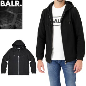 ボーラー BALR. パーカー ジップアップ フーディー スウェット メンズ ロゴメタル おしゃれ コットン 大きいサイズ ブランド 黒 ブラック Q-SERIES STRAIGHT ZIP THRU KNITTED HOODIE B10326 [S]