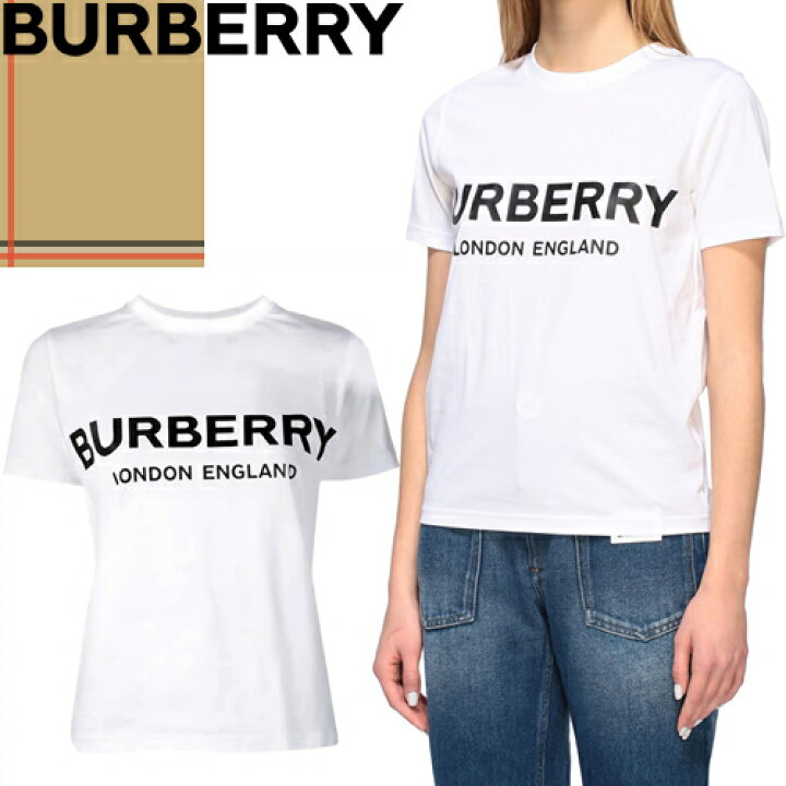 楽天市場 バーバリー Burberry Tシャツ 半袖 クルーネック 丸首 レディース 22年春夏新作 ロゴ プリント コットン 大きいサイズ ブランド 白色 ホワイト Logo Print Cotton T Shirt ゆうパケ発送 Mss エムエスエス