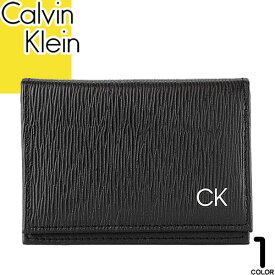 カルバンクライン Calvin Klein 名刺入れ カードケース メンズ レディース スキミング防止機能付き 本革 レザー 型押し ロゴ おしゃれ ブランド プレゼント 黒 ブラック CARD CASE 31CK200002