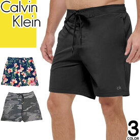 カルバンクライン Calvin Klein ショートパンツ 水着 海パン サーフパンツ メンズ インナー付き おしゃれ 大きいサイズ ブランド 膝上 吸水速乾 紫外線対策 黒 迷彩 花柄 ブラック STANDARD UV PROTECTED QUICK DRY SWIM TRUNK CB2KSS19 [ゆうパケ発送]