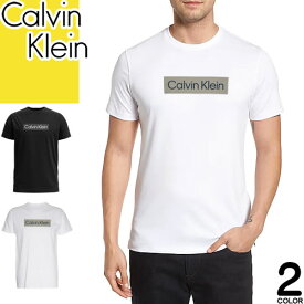 カルバンクライン Calvin Klein Tシャツ メンズ 半袖 ロゴ プリント クルーネック 丸首 ブランド 大きいサイズ オシャレ 白 黒 ホワイト ブラック 40QM853 [ゆうパケ発送]