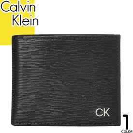 カルバンクライン Calvin Klein 財布 二つ折り財布 メンズ プレートロゴ 革 本革 小銭入れ付き ブランド 薄い スキミング防止 プレゼント ギフト 男性 黒 ブラック BILLFOLD WALLET WITH COIN POCKET 31CK130008 [S]