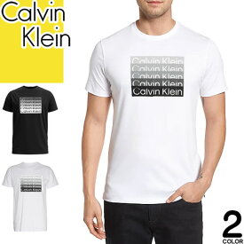 カルバンクライン Calvin Klein Tシャツ メンズ 半袖 クルーネック 丸首 ロゴ プリント コットン100％ 綿 ブランド 大きいサイズ オシャレ 白 黒 ホワイト ブラック 40IC836 [ゆうパケ発送]