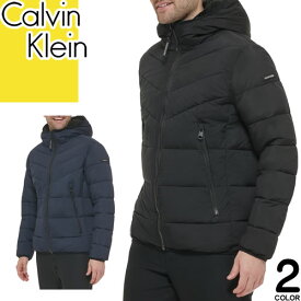 カルバンクライン Calvin Klein ダウンジャケット 中綿ジャケット メンズ アウター 防寒 ブランド 大きいサイズ 軽い 暖かい 黒 紺 ブラック ネイビー HOODED STRETCH JACKET CM155201