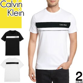 カルバンクライン Calvin Klein Tシャツ 半袖 クルーネック 丸首 メンズ CK ロゴ 刺繍 コットン おしゃれ 大きいサイズ ブランド プレゼント 白 黒 ホワイト ブラック 40QC425 [ゆうパケ発送]