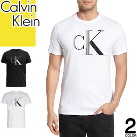 カルバンクライン Calvin Klein Tシャツ メンズ 半袖 ロゴ プリント 大きいサイズ クルーネック 丸首 オシャレ ブランド 大人 白 黒 ホワイト ブラック 40QC834 [ゆうパケ発送]