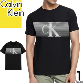 カルバンクライン Calvin Klein Tシャツ 半袖 クルーネック 丸首 メンズ CK ロゴ プリント コットン おしゃれ 大きいサイズ ブランド プレゼント 黒 ブラック 40QC841 [ゆうパケ発送]