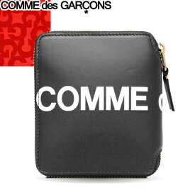 コムデギャルソン COMME des GARCONS 財布 ミニ財布 二つ折り財布 ラウンドファスナー 小銭入れあり レディース メンズ ヒュージロゴ レザー 本革 ブランド プレゼント 黒 ブラック HUGE LOGO SA2100HL