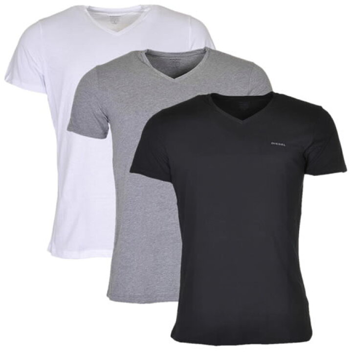 楽天市場】ディーゼル DIESEL Tシャツ 半袖 Vネック 3枚セット メンズ 