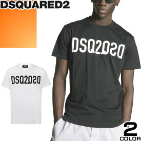 ディースクエアード DSQUARED2 Tシャツ 半袖 クルーネック 丸首 メンズ ロゴ プリント 大きいサイズ ブランド 黒 白 ブラック ホワイト DSQ2 T-Shirt S74GD0787 S22844 [ゆうパケ発送]