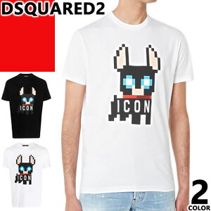 �f�B�[�X�N�G�A�[�h DSQUARED2 T�V���c �����Y ���� �`���h�b�O �A�C�R�� �N���[�l�b�N �ێ� �u�����h ��100% �傫���T�C�Y ������� �� �� �z���C�g �u���b�N ICON CIRO COOL T-SHIRT S79GC0073 S23009 [CP��