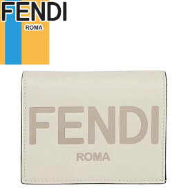 フェンディ FENDI 財布 二つ折り財布 レディース メンズ スモール ミニ財布 ロゴ レザー 本革 ブランド コンパクト 白 ホワイト Small Fendi Roma bi-fold wallet 8M0420 AAYZ [S]