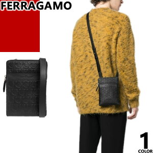 �t�F���K�� FERRAGAMO �o�b�O �V�����_�[�o�b�O �K���`�[�j �����Y �{�v �v ���U�[ �΂߂��� ���������� ������ �u�����h �� �u���b�N EMBOSSED GANCINI MESSENGER BAG 240311 745006