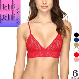 ＼4日間限定／【9,570円→7,090円】4/30 11:59まで！ハンキーパンキー hanky panky ブラジャー ノンワイヤー レースブラ レディース レース セクシー 下着 単品 大きいサイズ ブランド プレゼント 黒 白 ブラック ホワイト PADDED TRIANGLE BRALETTE H487004 [ゆうパケ発送]