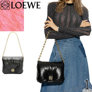 ���G�x LOEWE �o�b�O �V�����_�[�o�b�O �p�t�@�[ �S���o�b�O ���f�B�[�X ���S���^�� �`�F�[�� ���|�� 2way �u�����h ��l �v �{�v �� �u���b�N PUFFER GOYA BAG AP40P41X01