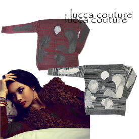 ルッカクチュール セーター ニット トップス プルオーバー レディース ブランド ゆったり 大きいサイズ 柄 シースルー 黒 おしゃれ 可愛い Lucca Couture [S]