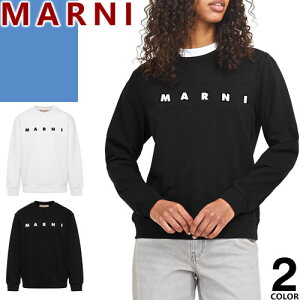�}���j MARNI �g���[�i�[ �X�E�F�b�g ���f�B�[�X 2026�N�H�~�V�� ���S �v�����g �N���[�l�b�N �ێ� �u�����h ��100% ������� �� �� �u���b�N �z���C�g LOGO CREWNECK SWEATSHIRT M01612 M00V0 [YP����]