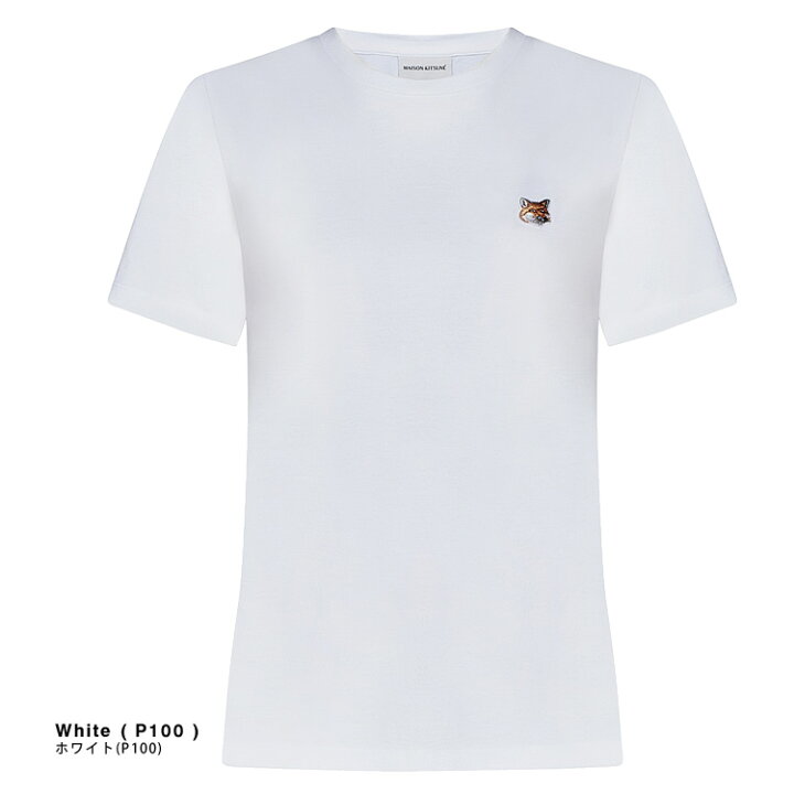 T シャツ メゾンキツネ どこの国 8日間限定 18,700円 12,480円 7 13 11 59まで メゾンキツネ MAISON KITSUNE Tシャツ 半袖 クルーネック レディース 刺繍パッチ コットン カジュアル おしゃれ 大きいサイズ 白 黒 ホワイト ブラック FOX HEAD PATCH REGULAR TEE LW00105KJ0008 ゆう
