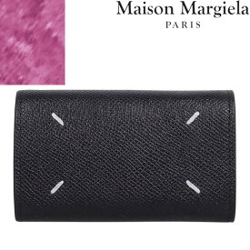 メゾンマルジェラ Maison Margiela キーケース 6連 メンズ レディース 4ステッチ レザー 本革 三つ折り ブランド プレゼント 黒 ブラック KEY CHAIN WALLET S55UA0026 P4745