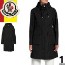 モンクレール MONCLER コート パーカー レディース 2024年春夏新作 スプリングコート フード付き ジップアップ セミロング アイコンパッチ 薄手 ブランド 大きいサイズ 黒 ブラック LAERTE PARKA COAT 1C00019 549P3